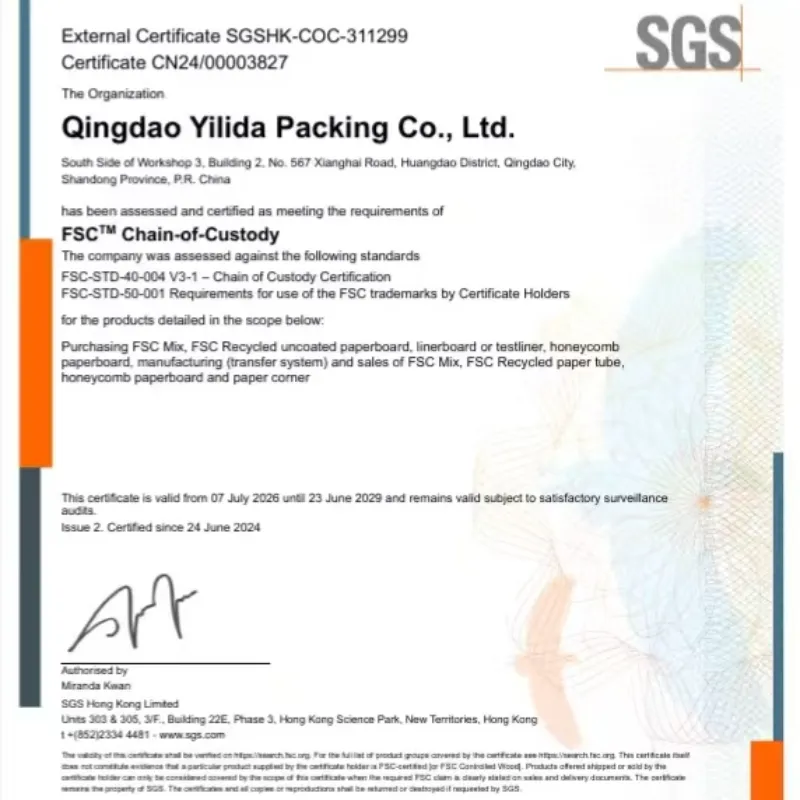 أجرت شركة Qingdao Yilida Packaging تدريبًا خاصًا على نظام إدارة سلسلة التوريد والطلب FSC.